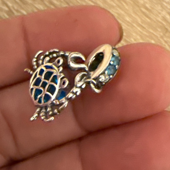 Silver and Blue Crab Charm - Picture 4 of 5